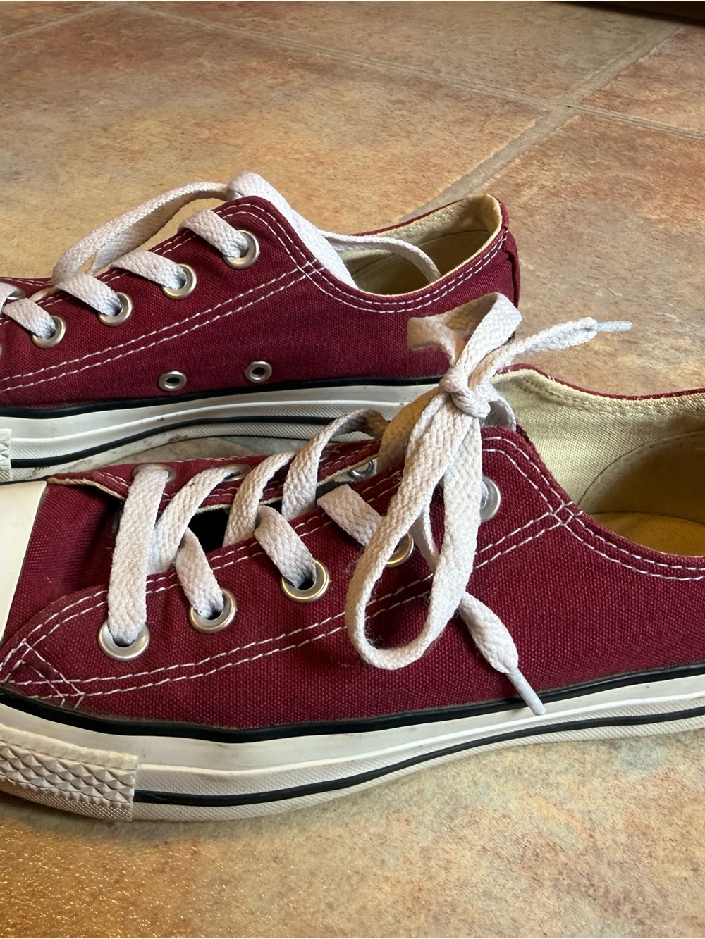 Converse Cream Canvas Low-Top Sneakers with Blue Logo